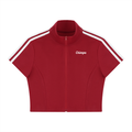 Women's Cropped Full Zip Short Sleeve T-Shirt