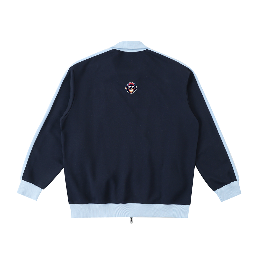 Contrast Trim Stand Collar Jacket