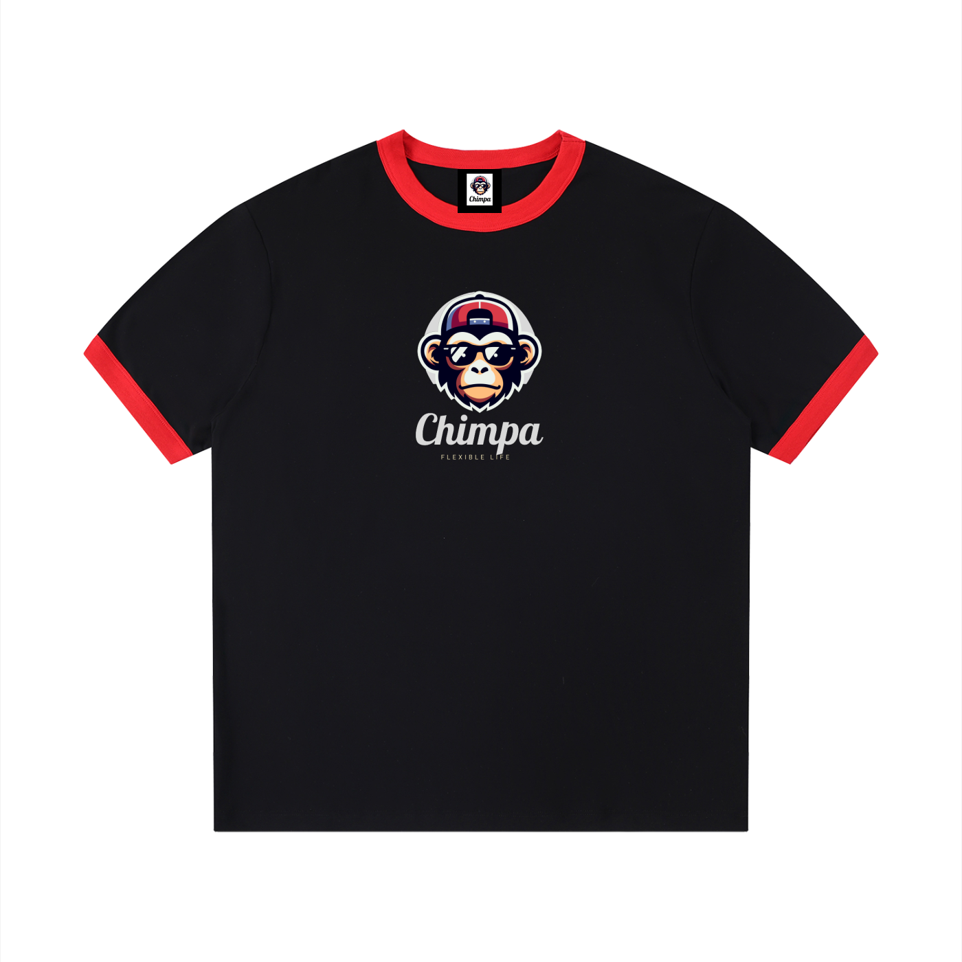 Contrast Edge Ribbed Crewneck T-Shirt