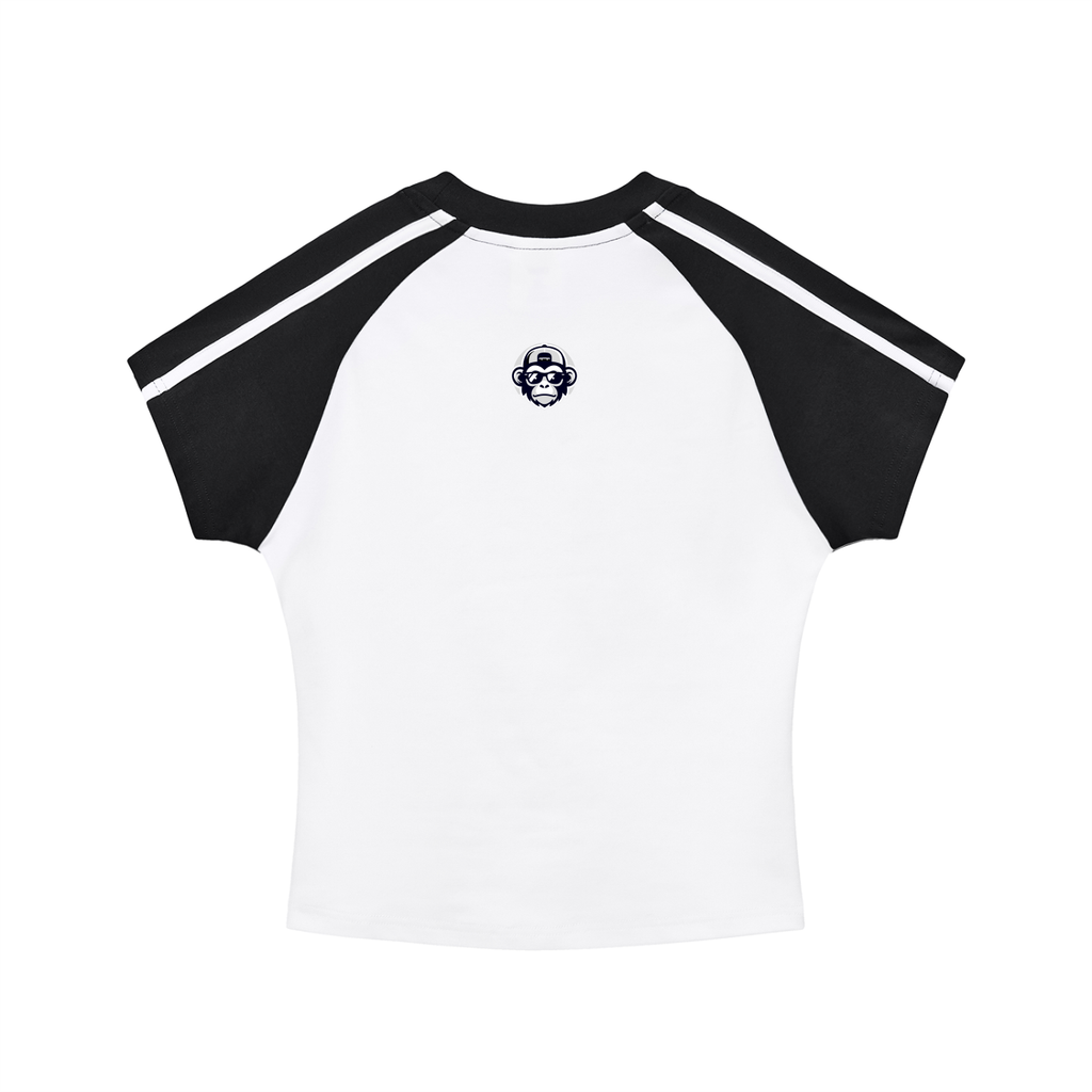 Contrast Stripes Bodycon Raglan  Sleeve T-Shirt