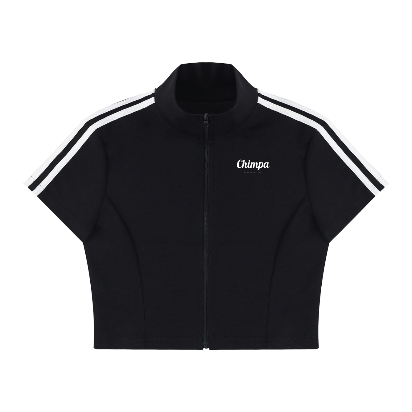 Women's Cropped Full Zip Short Sleeve T-Shirt