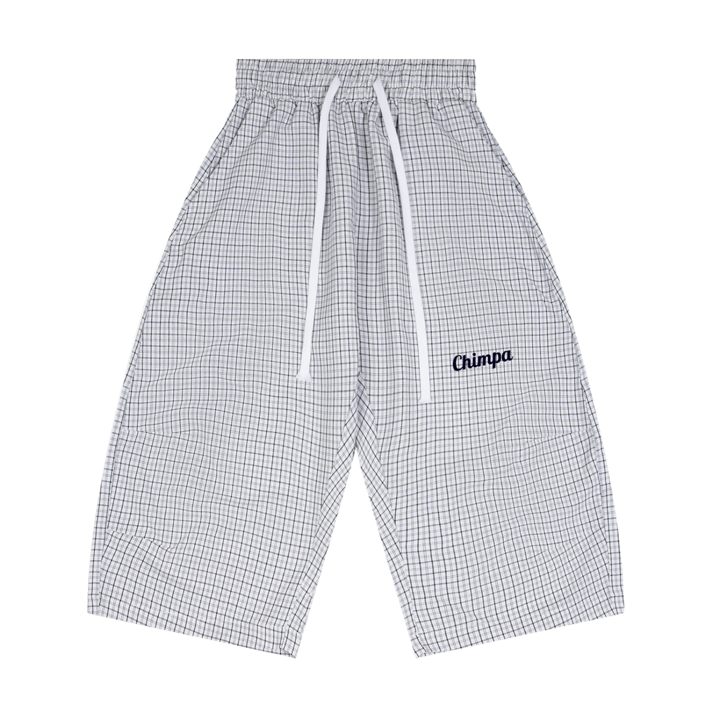 Unisex Plaid Loose Capri Shorts