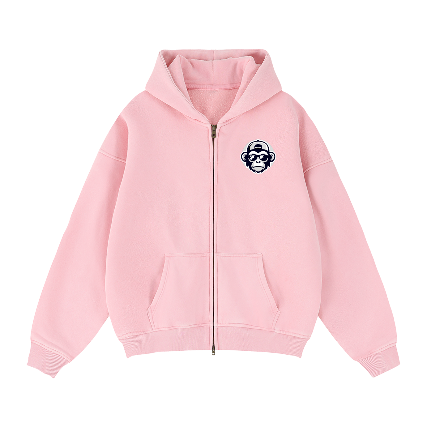 Zip-Through Boxy Fleece Hoodie