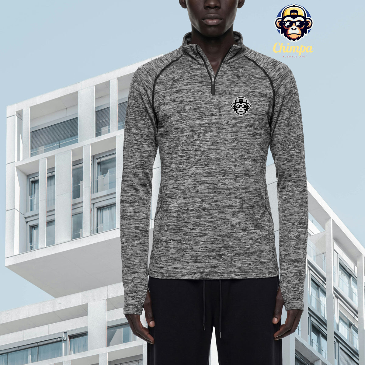 Men's Quarter-Zip Performance Long Sleeve T-Shirt