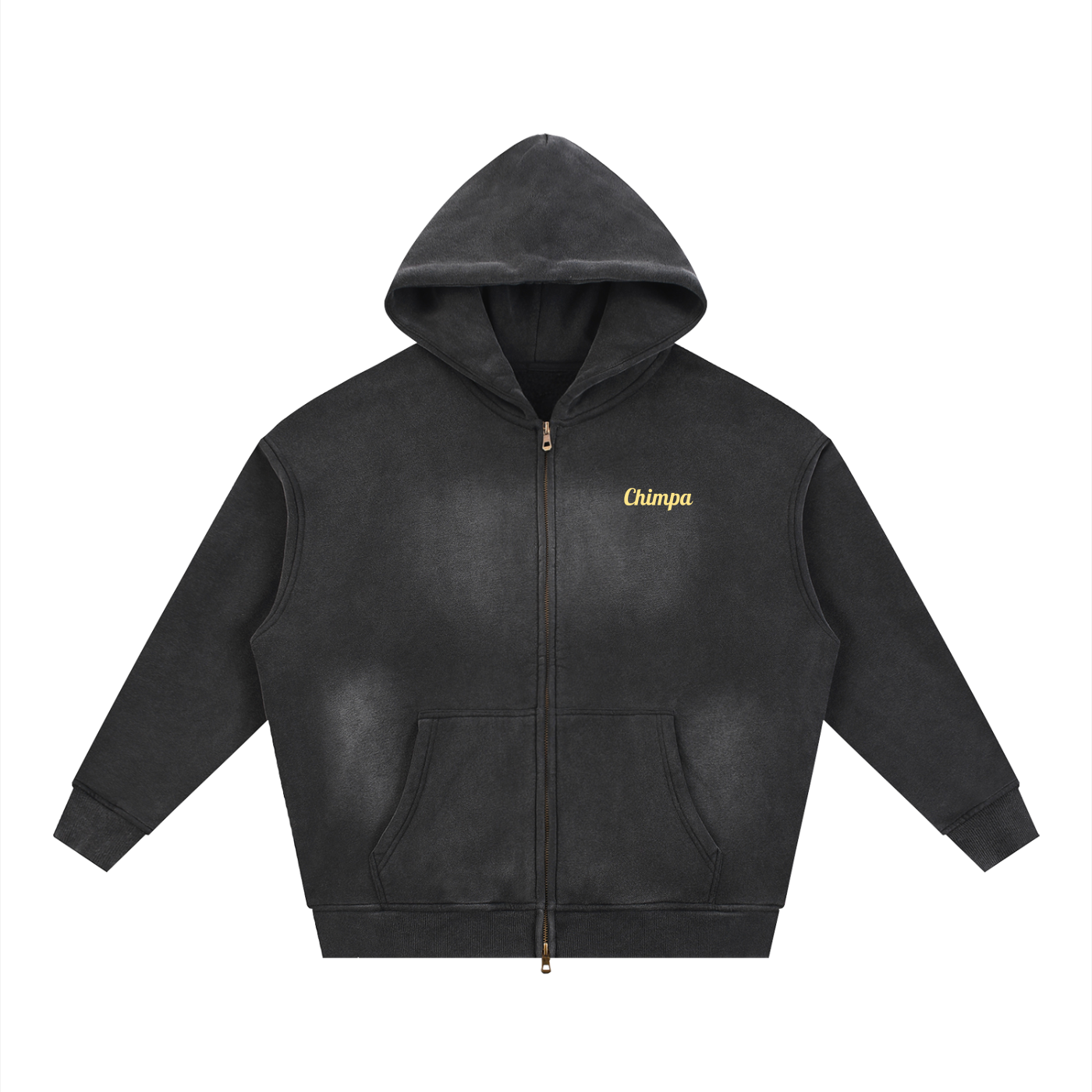 Sunfade Two-way Zipper Boxy Fleece Hoodie