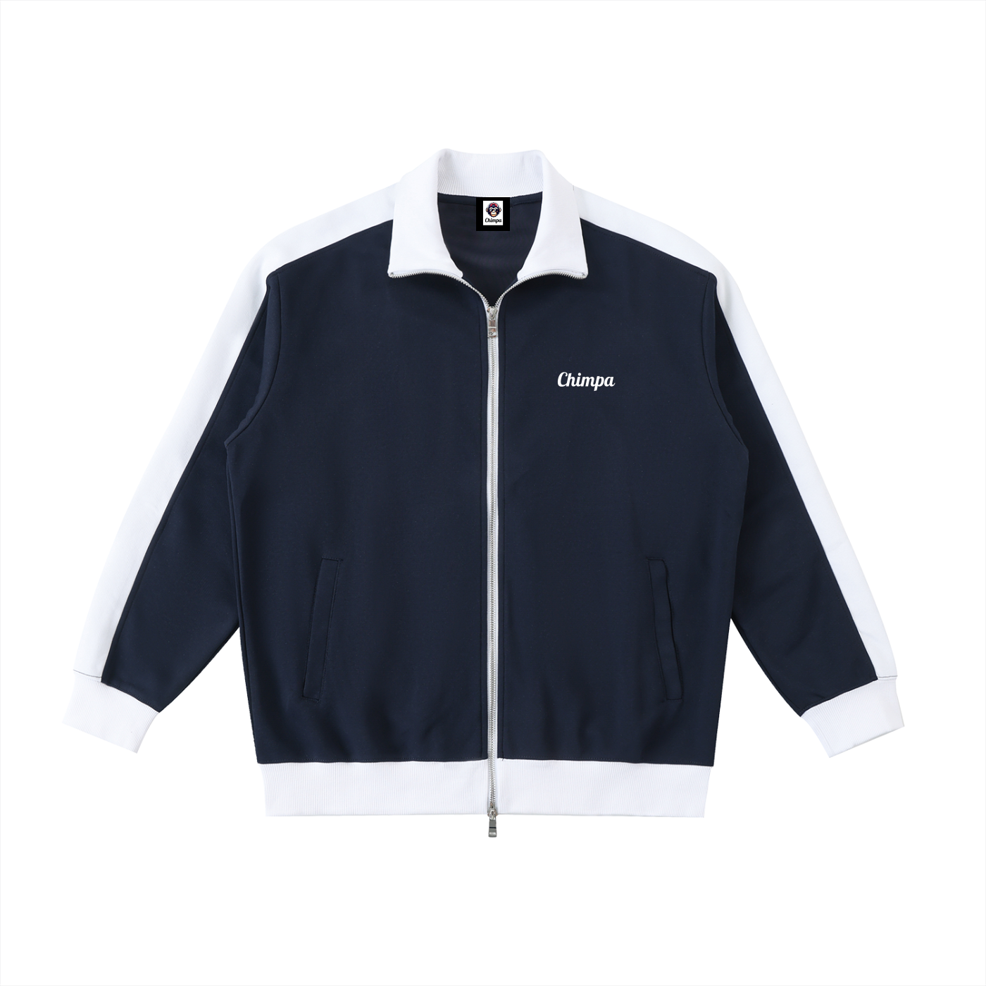 Contrast Trim Stand Collar Jacket