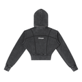Vintage Washed Cropped Fleece Hoodie