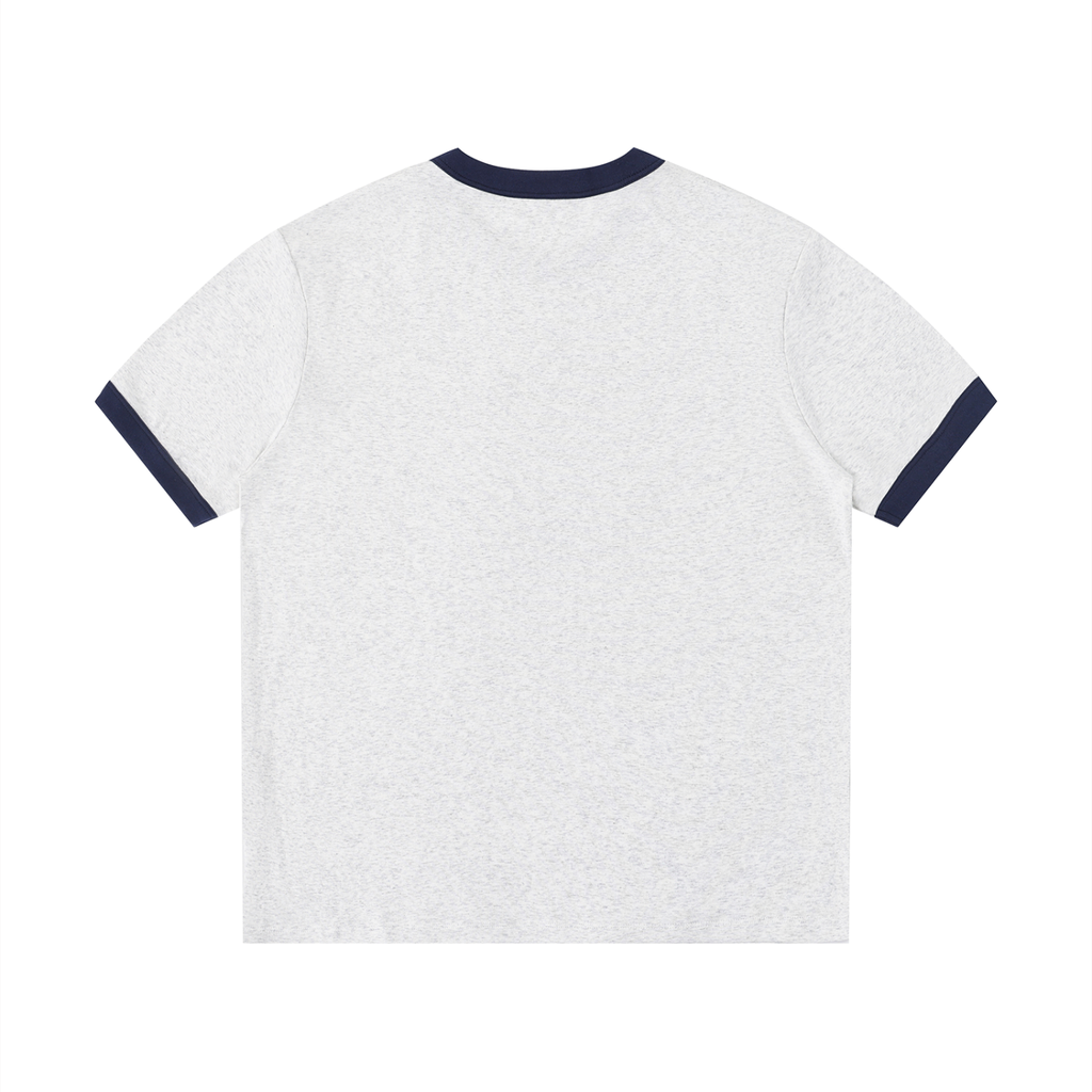 Contrast Edge Ribbed Crewneck T-Shirt
