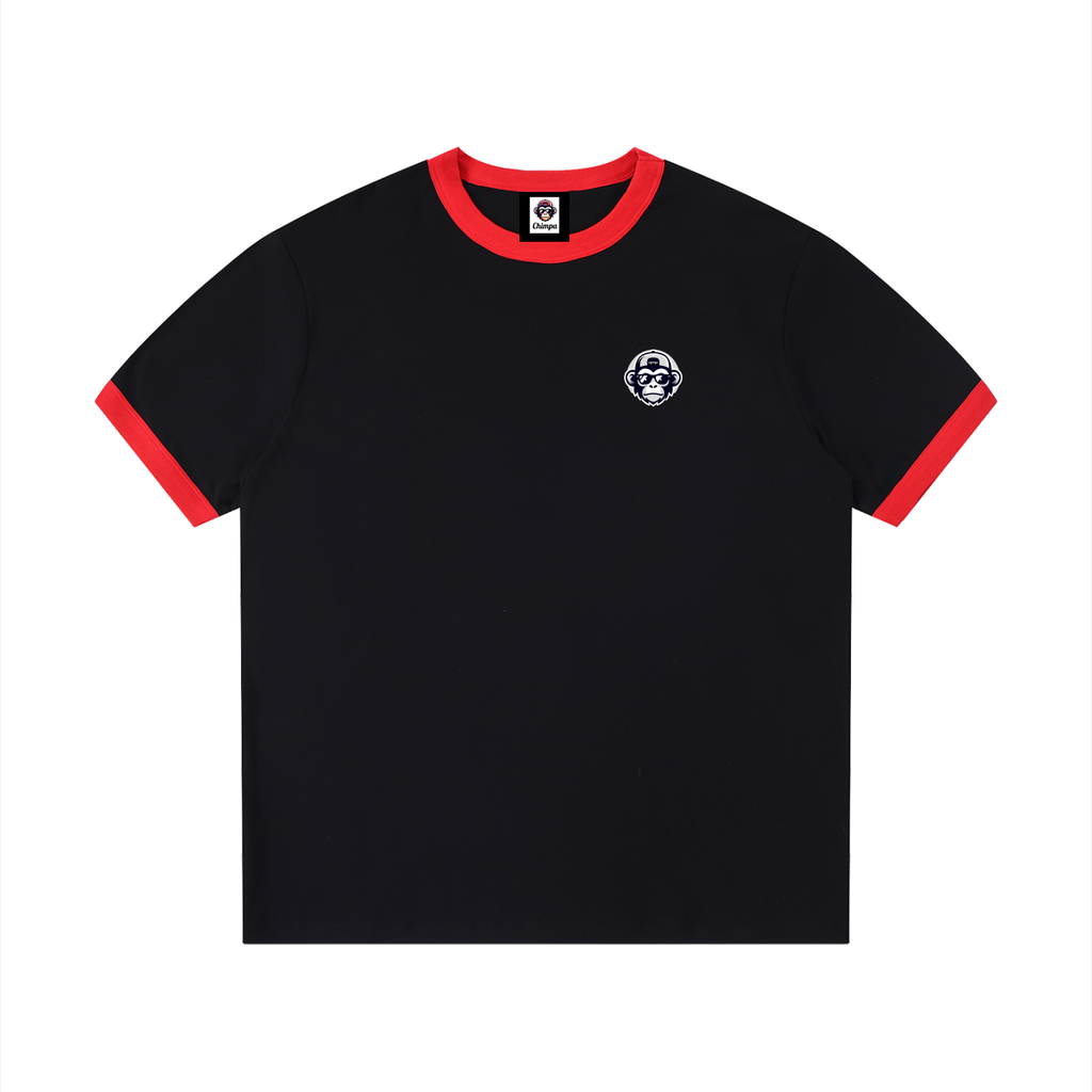 Contrast Edge Ribbed Crewneck T-Shirt