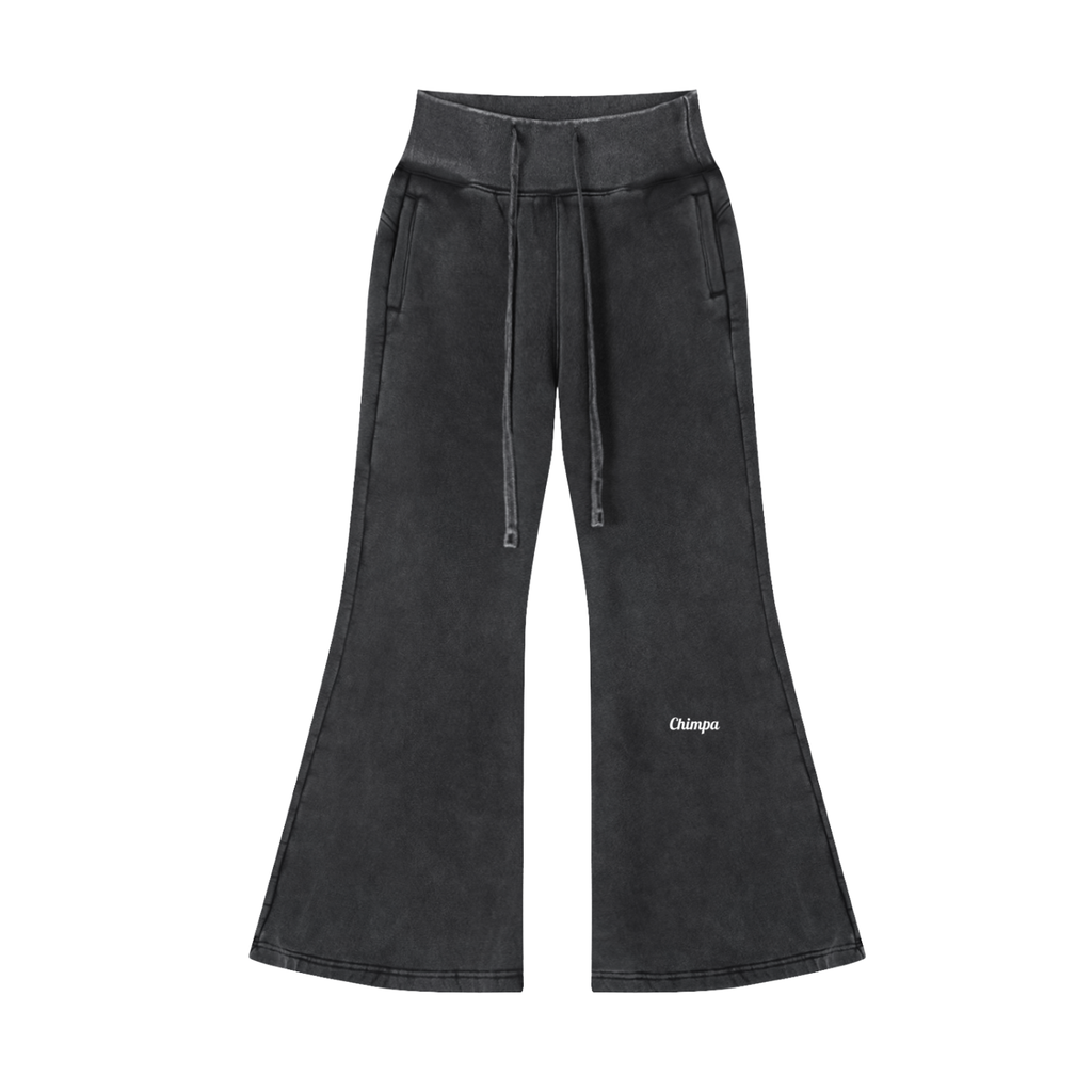 Vintage Washed Flared Fleece Pants