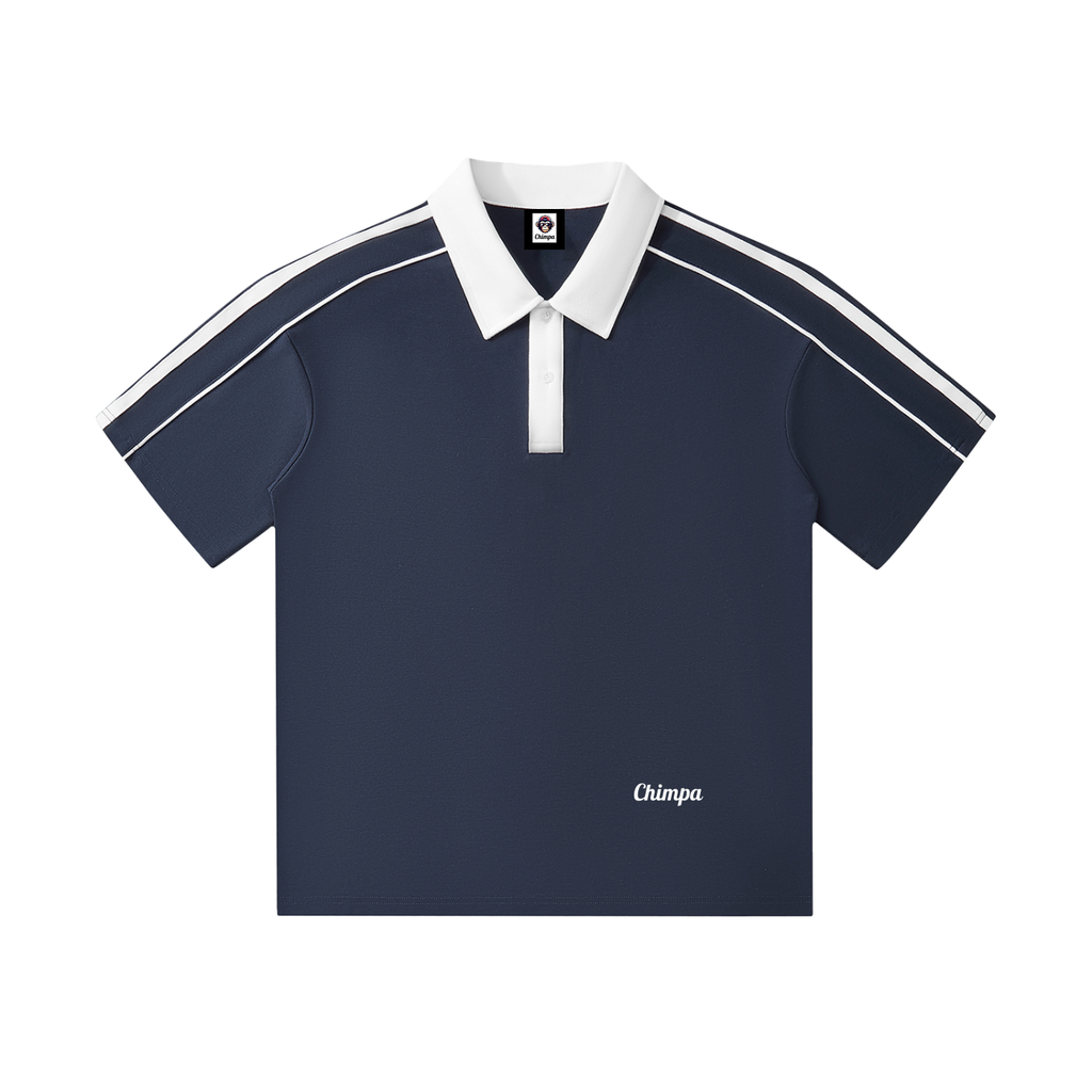 Contrast Collar Short-Sleeve Polo Shirt