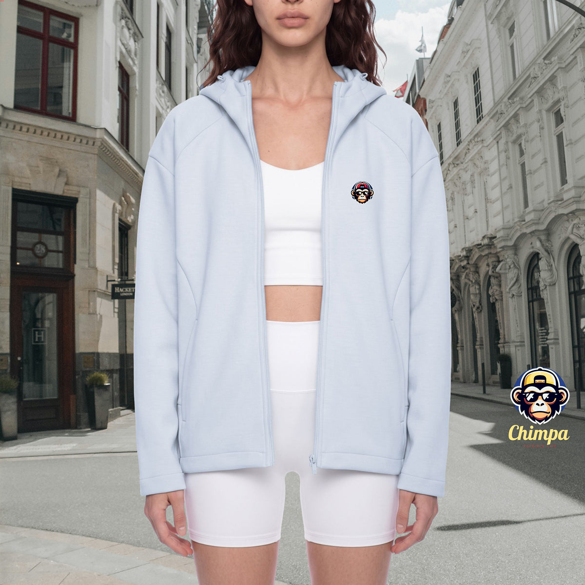 Unisex Paneled Full Zip Hoodie