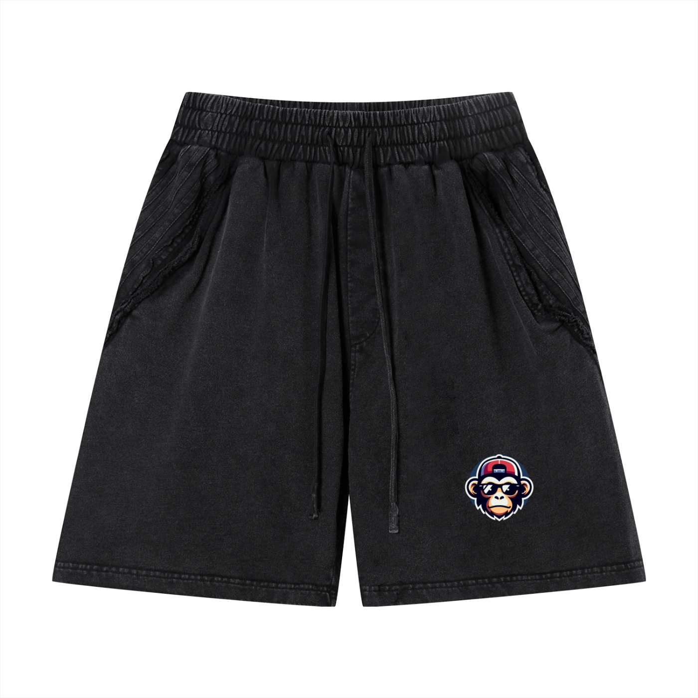 Unisex Vintage Wash Raw Edge Shorts