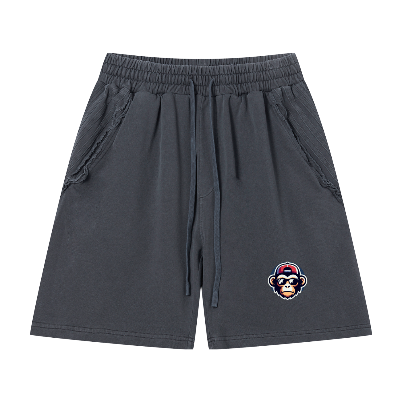 Unisex Vintage Wash Raw Edge Shorts