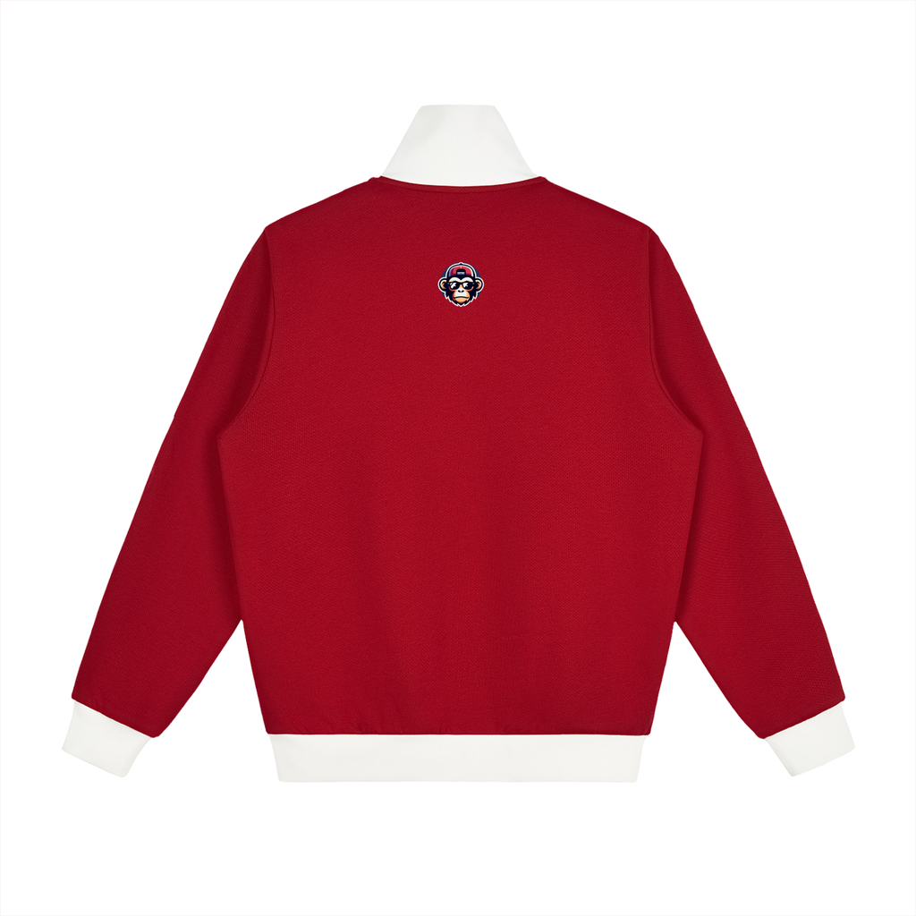 Contrast Side Stripe Fleece Track Jacket