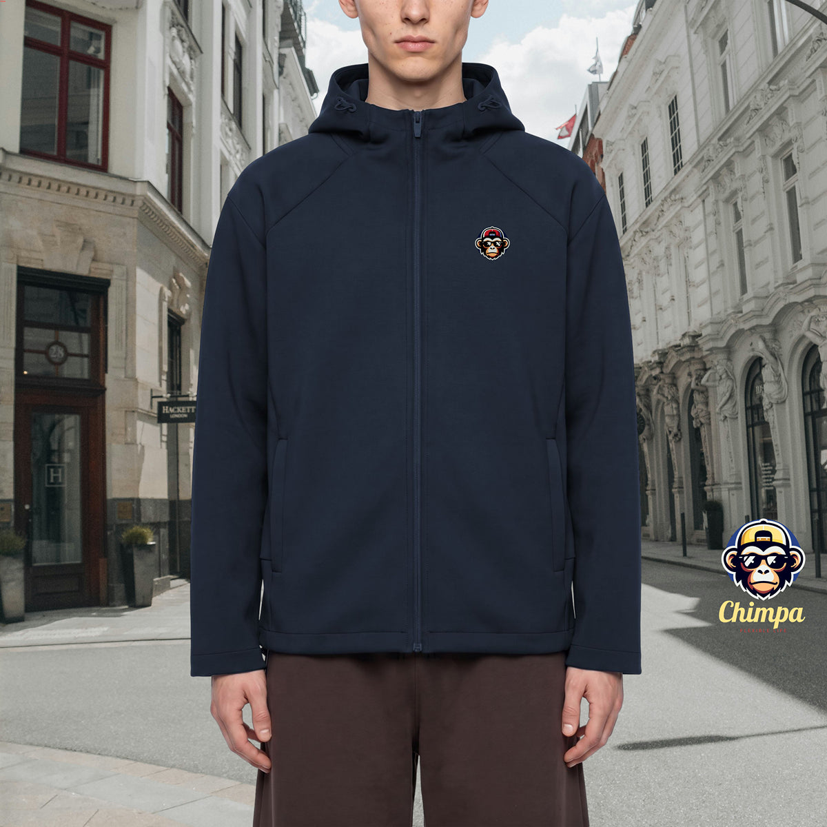 Unisex Paneled Full Zip Hoodie