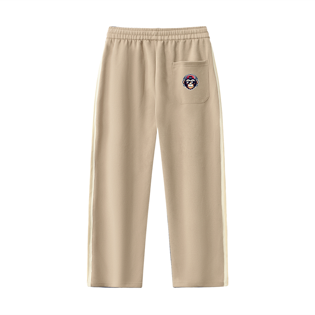 Contrast Side-Stripe Straight-Leg  Pants