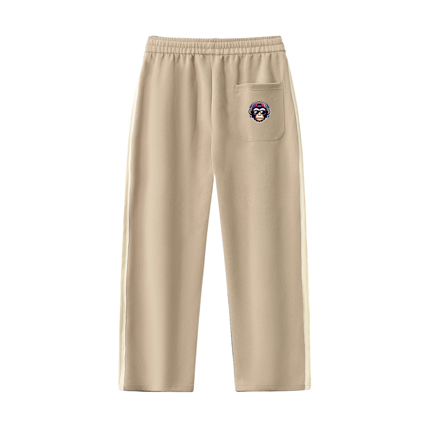 Contrast Side-Stripe Straight-Leg  Pants