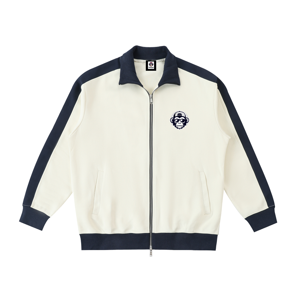 Contrast Trim Stand Collar Jacket
