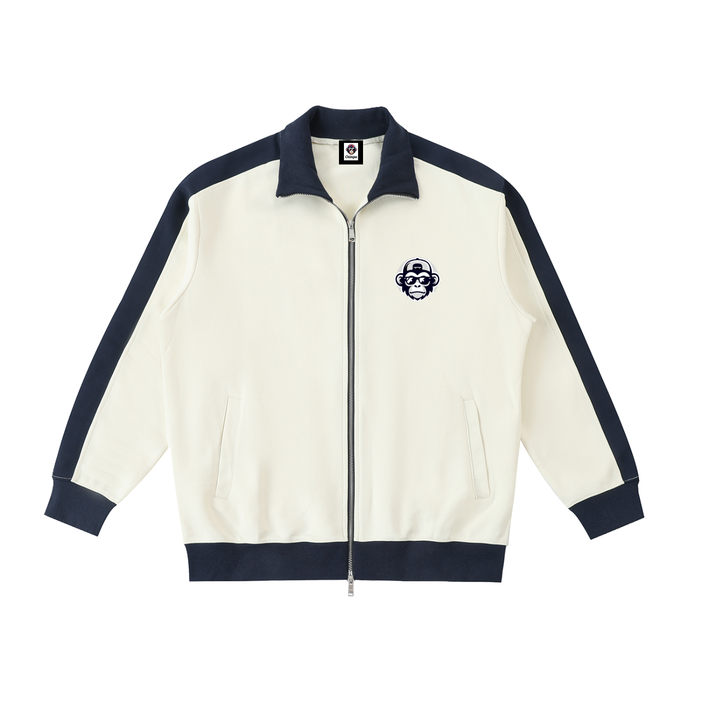Contrast Trim Stand Collar Jacket