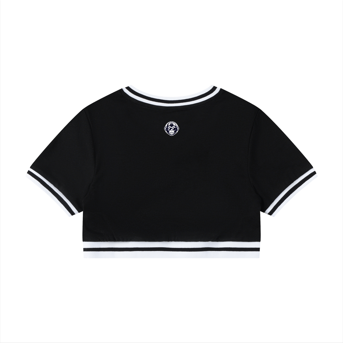 Women's Color Block V-Neck Crop T-Shirt