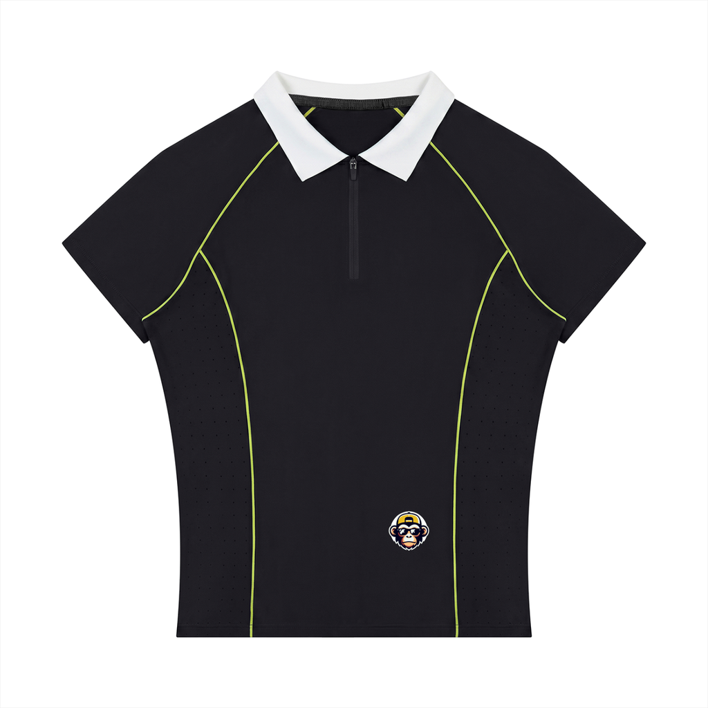 Women’s Slim Fit Quarter-Zip Polo Shirt
