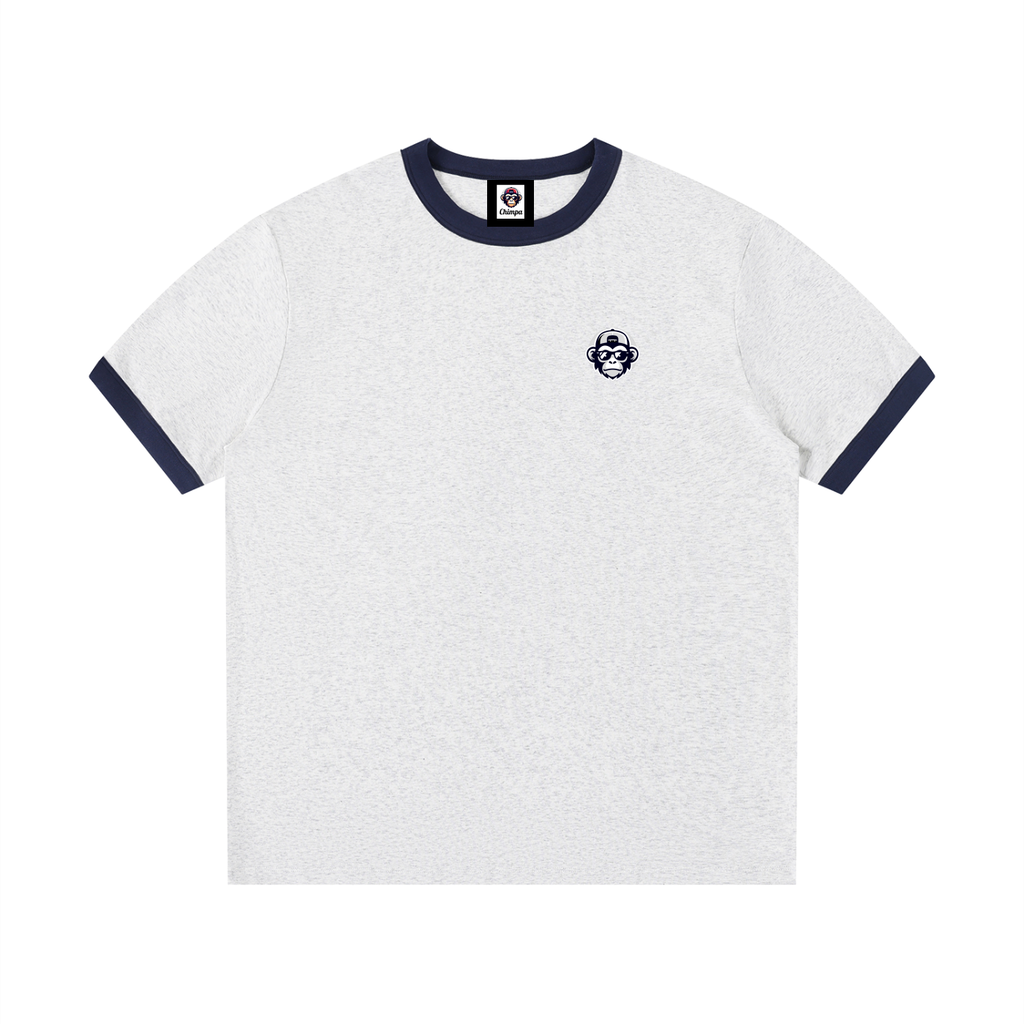 Contrast Edge Ribbed Crewneck T-Shirt