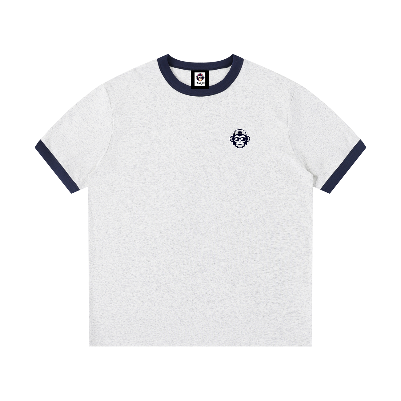 Contrast Edge Ribbed Crewneck T-Shirt