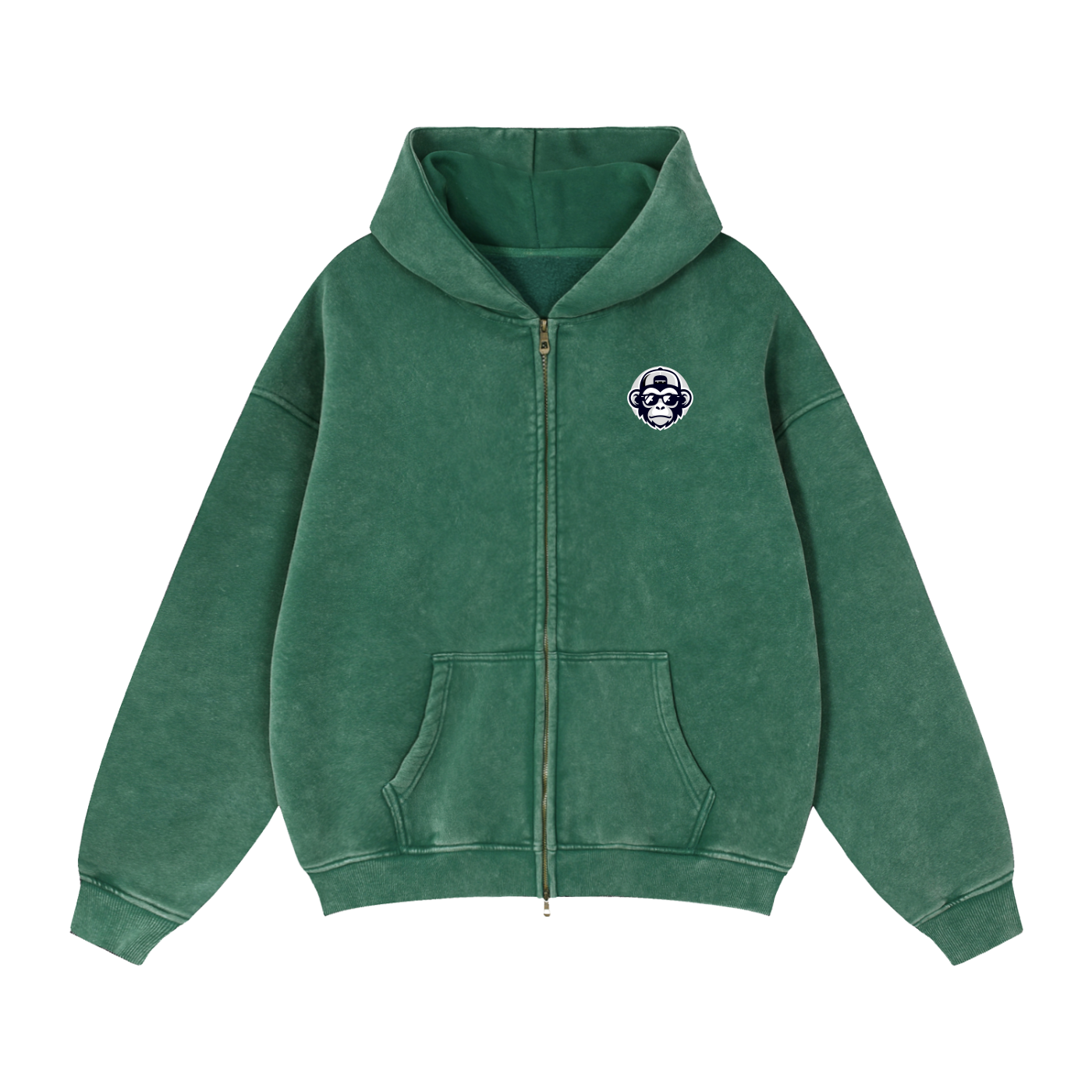 Zip-Through Boxy Fleece Hoodie