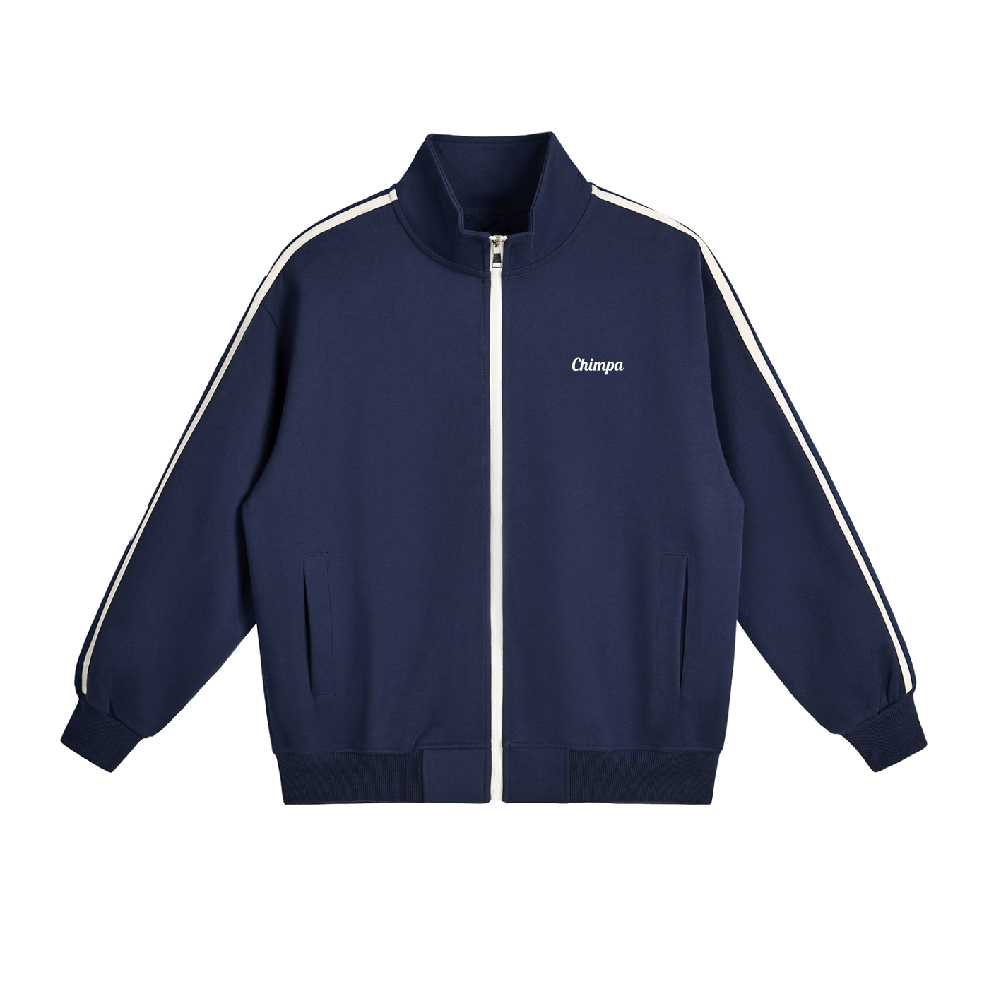 Contrast Side-Stripe Stand Collar  Jacket