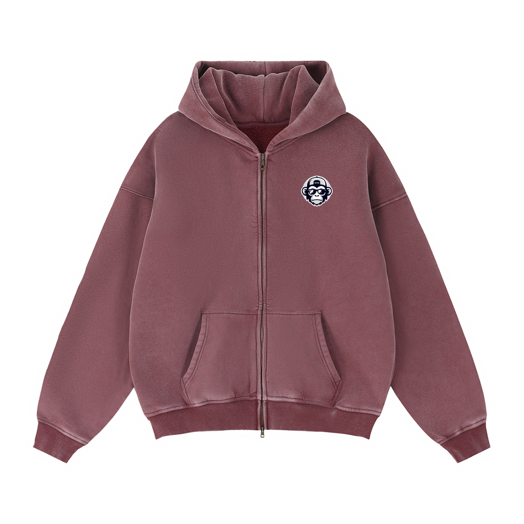 Zip-Through Boxy Fleece Hoodie