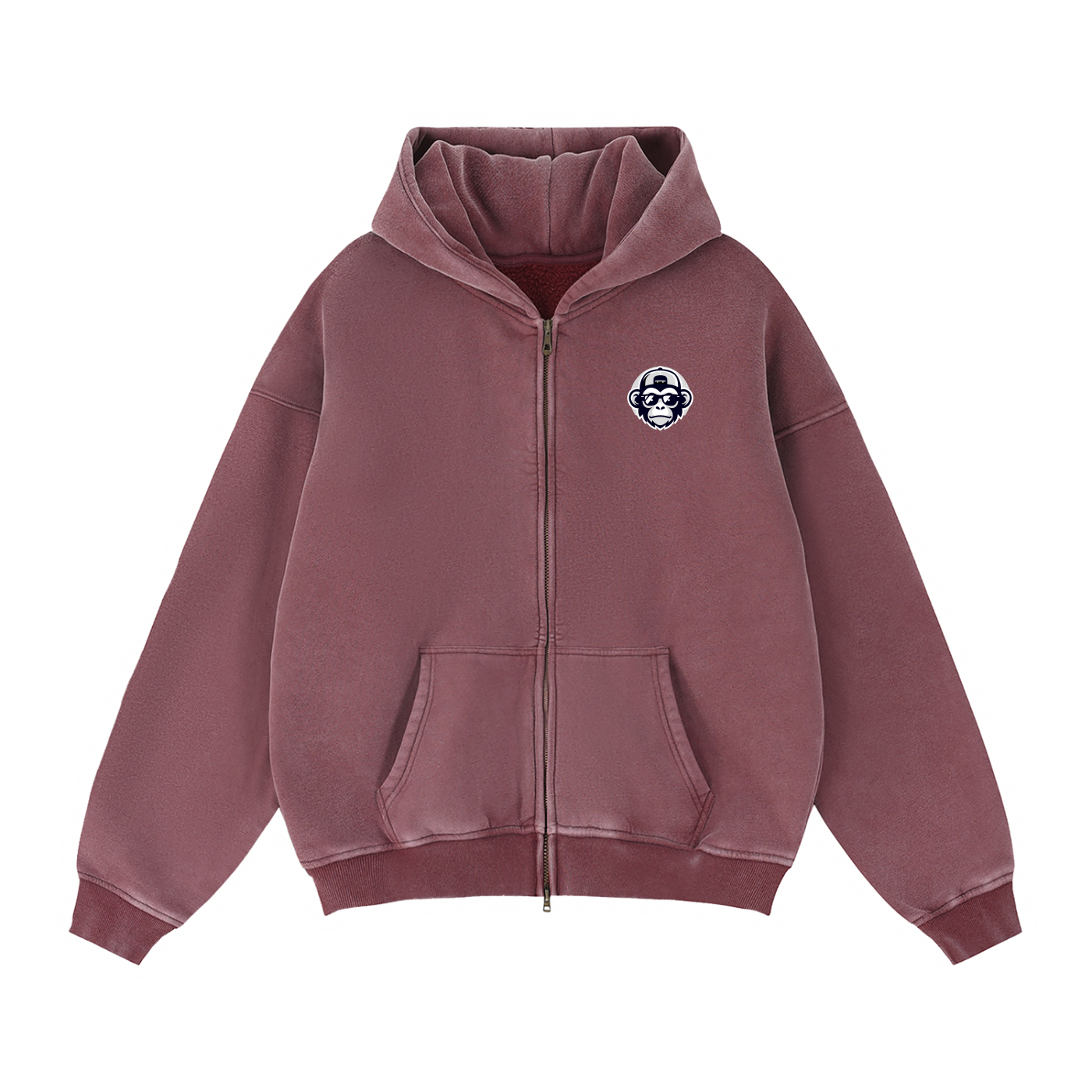 Zip-Through Boxy Fleece Hoodie