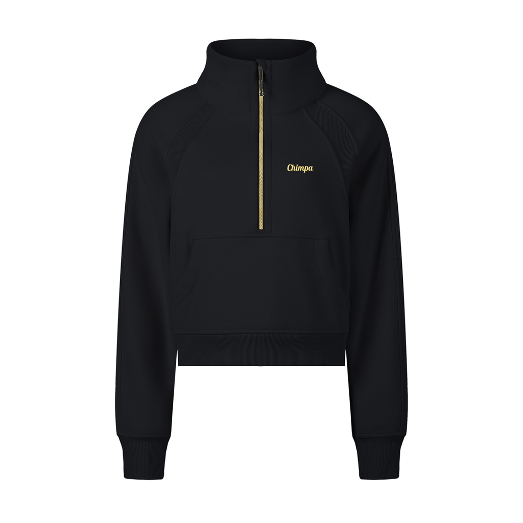 Cropped Half-Zip Sweatshirt