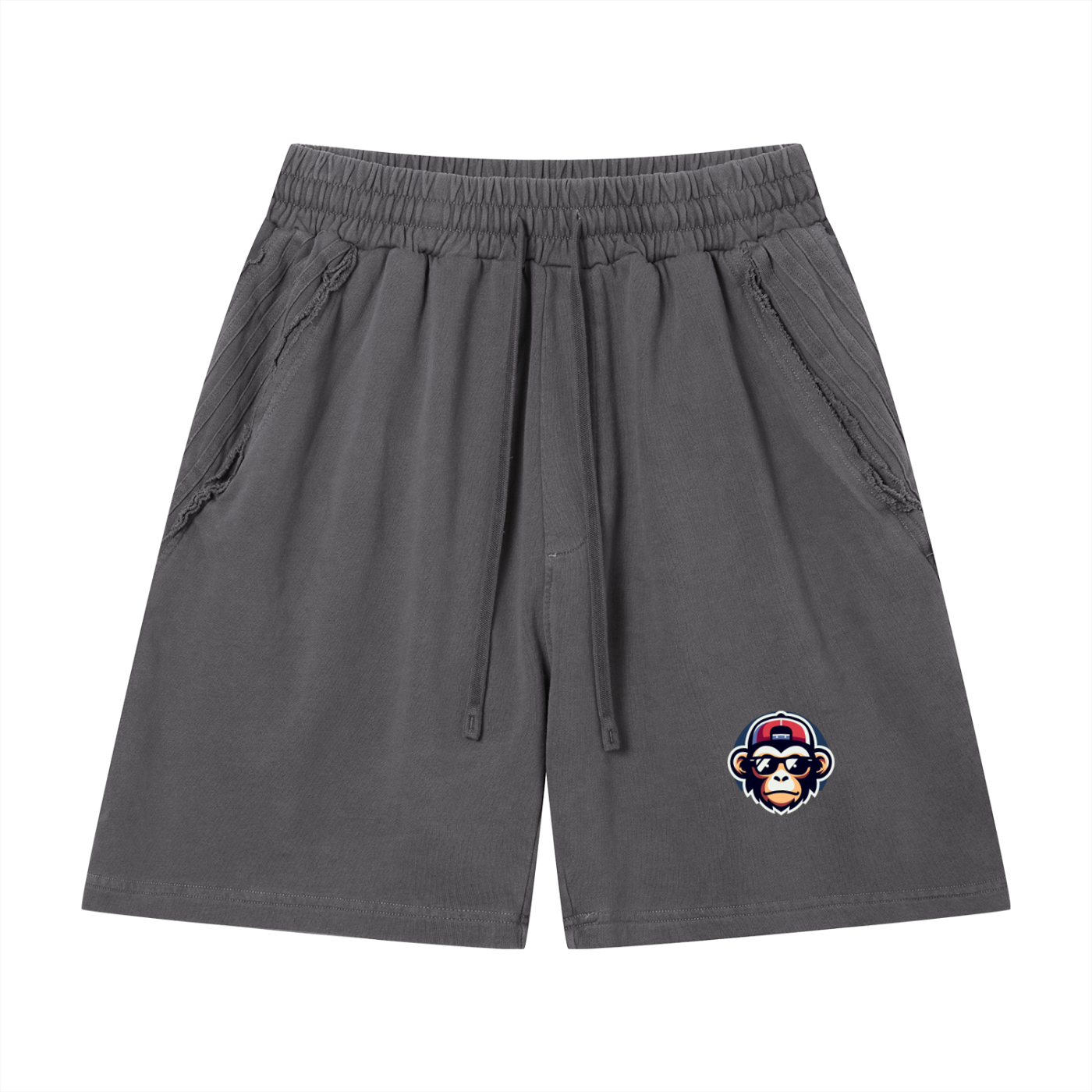 Unisex Vintage Wash Raw Edge Shorts