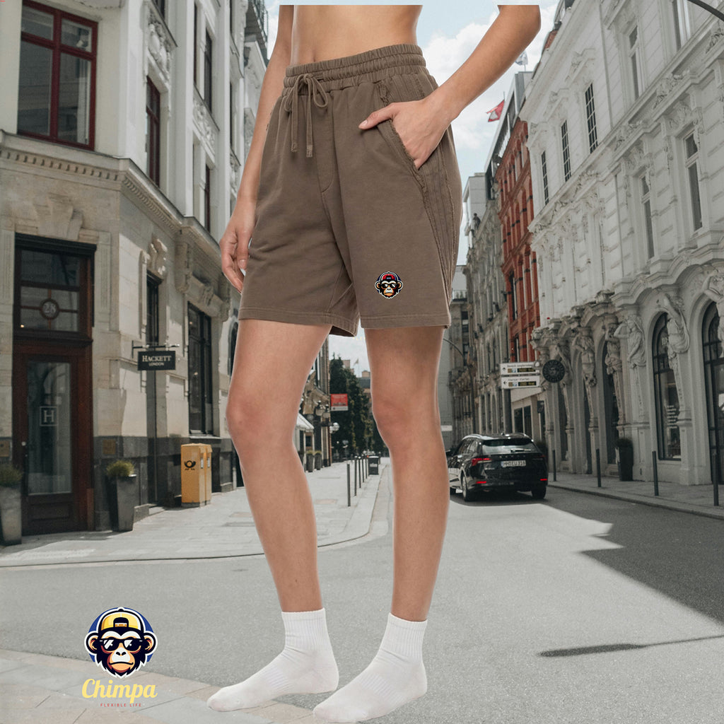 Unisex Vintage Wash Raw Edge Shorts