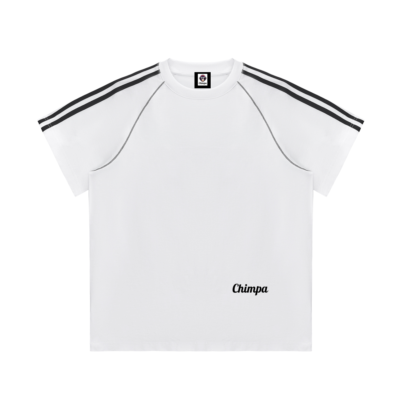 Striped Contrast Stitch T-Shirt