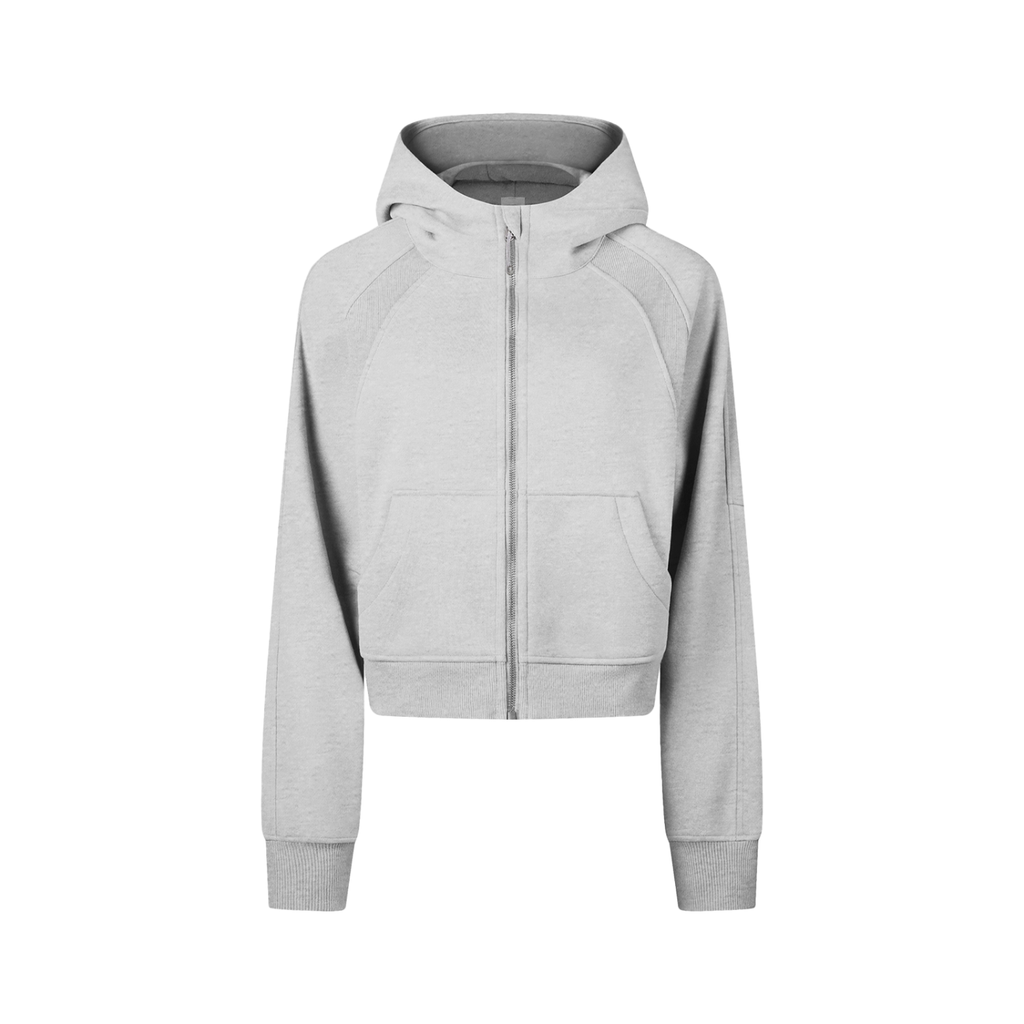 Cropped Zip-Through Hoodie