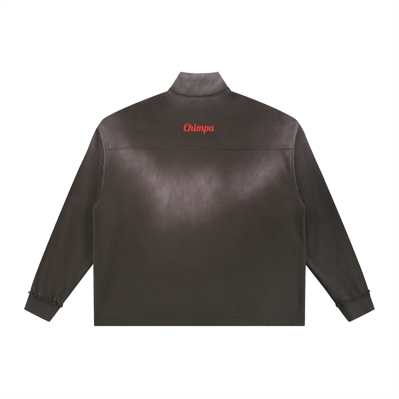 Sun Fade Raw Edge Quarter-Zip Sweatshirt