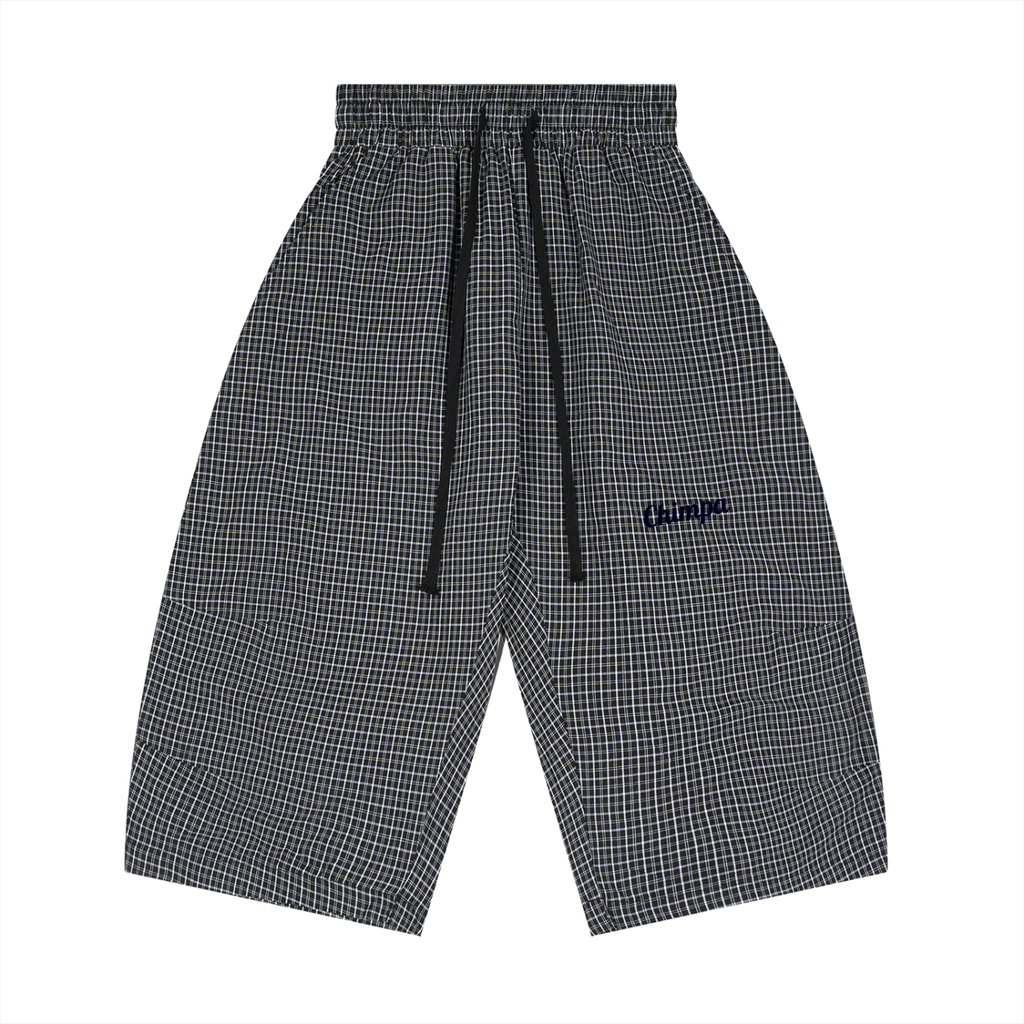 Unisex Plaid Loose Capri Shorts