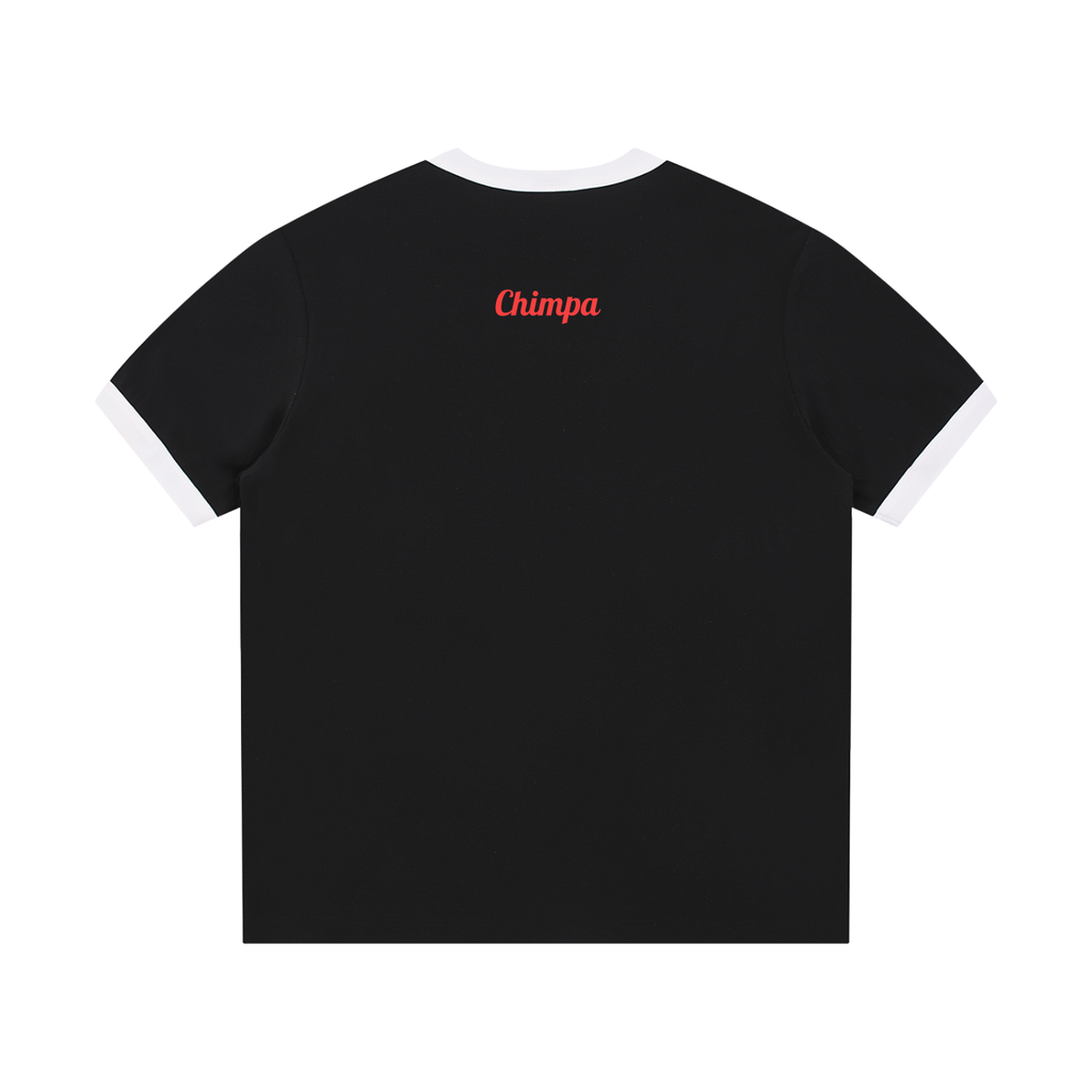 Contrast Edge Ribbed Crewneck T-Shirt