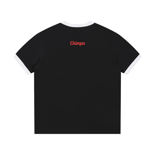 Contrast Edge Ribbed Crewneck T-Shirt