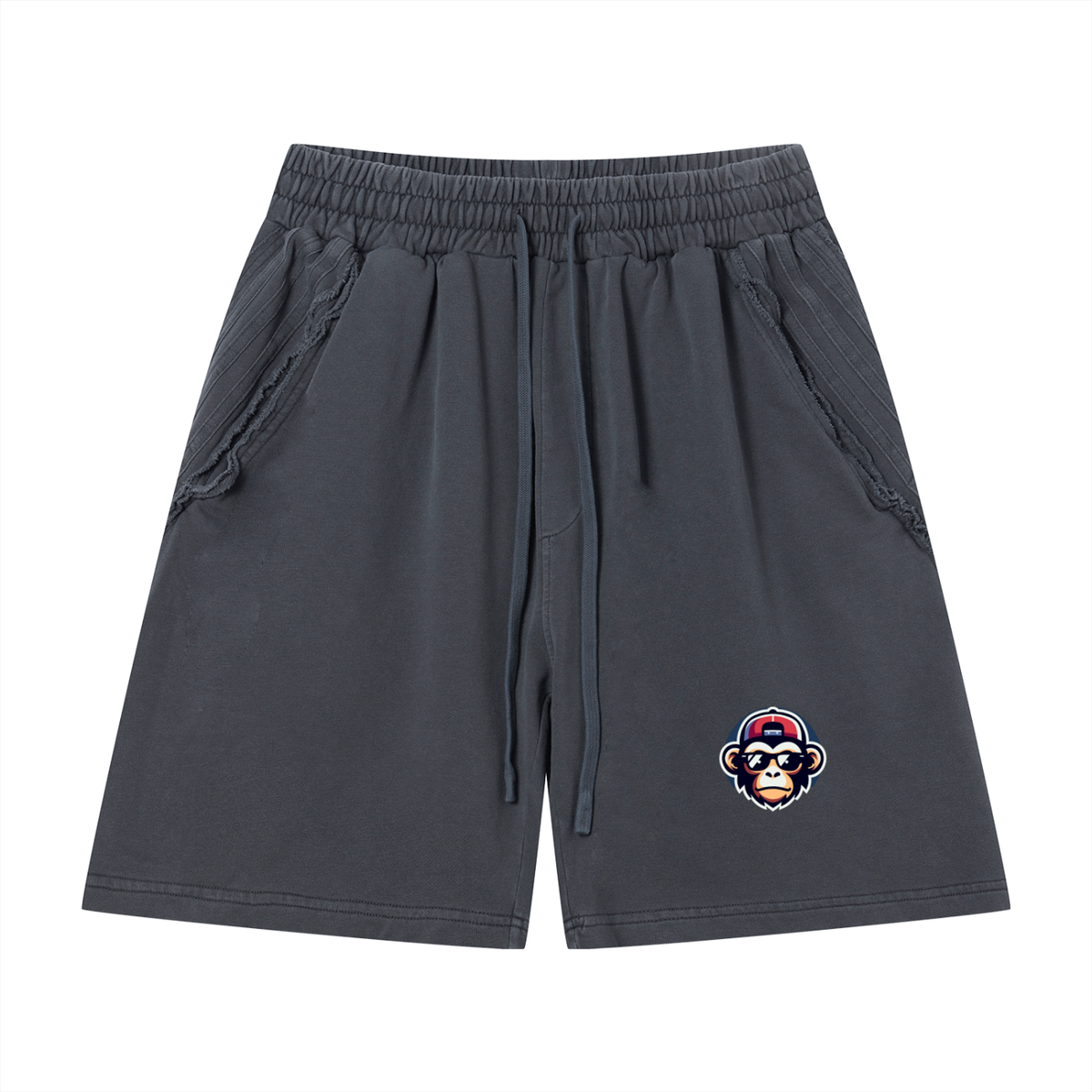 Unisex Vintage Wash Raw Edge Shorts