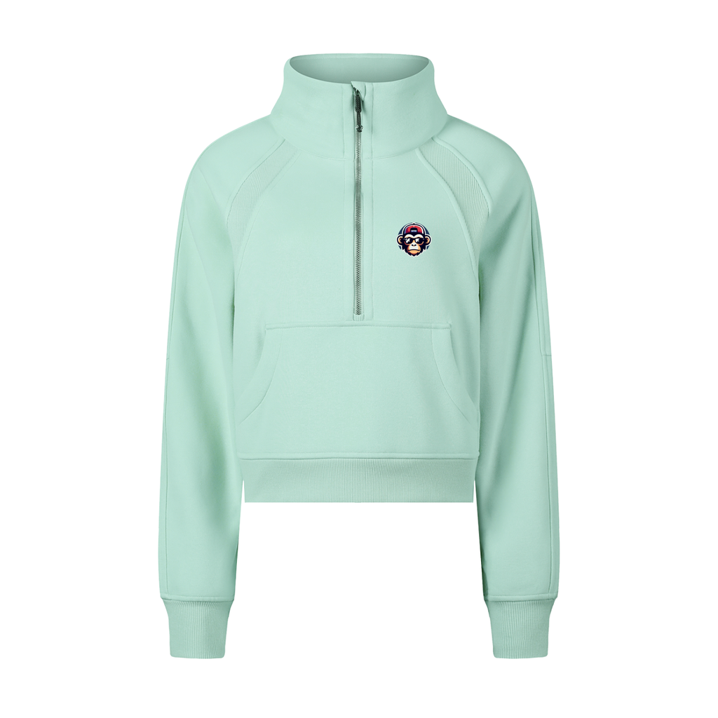 Cropped Half-Zip Sweatshirt