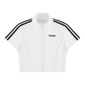 Women's Cropped Full Zip Short Sleeve T-Shirt