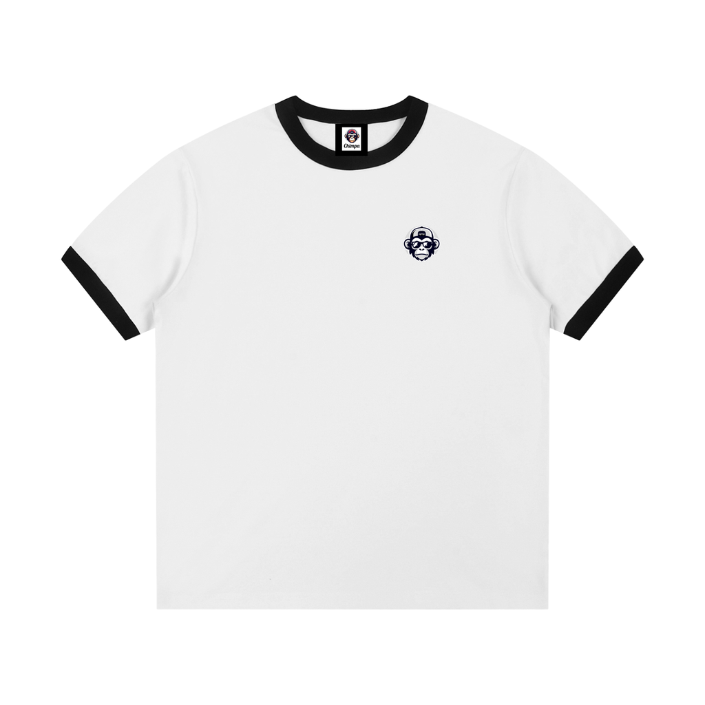 Contrast Edge Ribbed Crewneck T-Shirt
