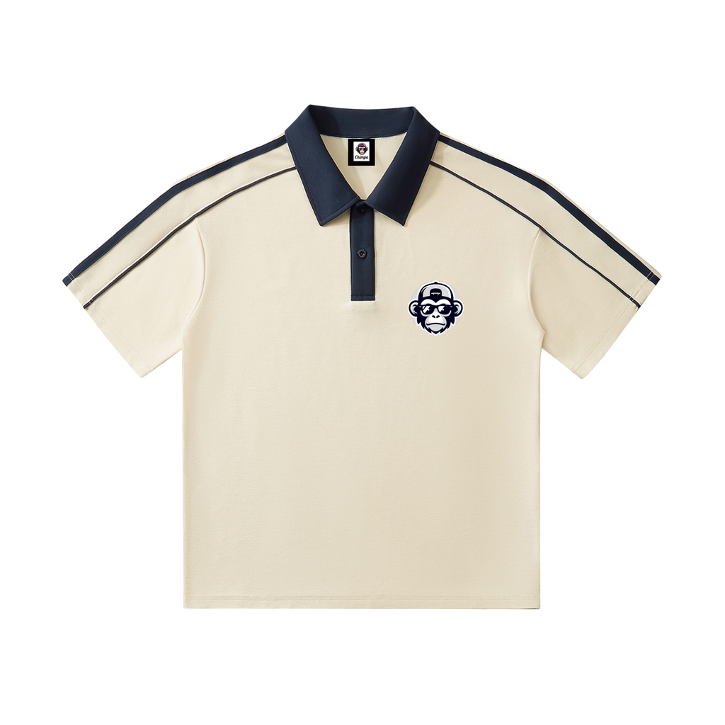 Contrast Collar Short-Sleeve Polo Shirt