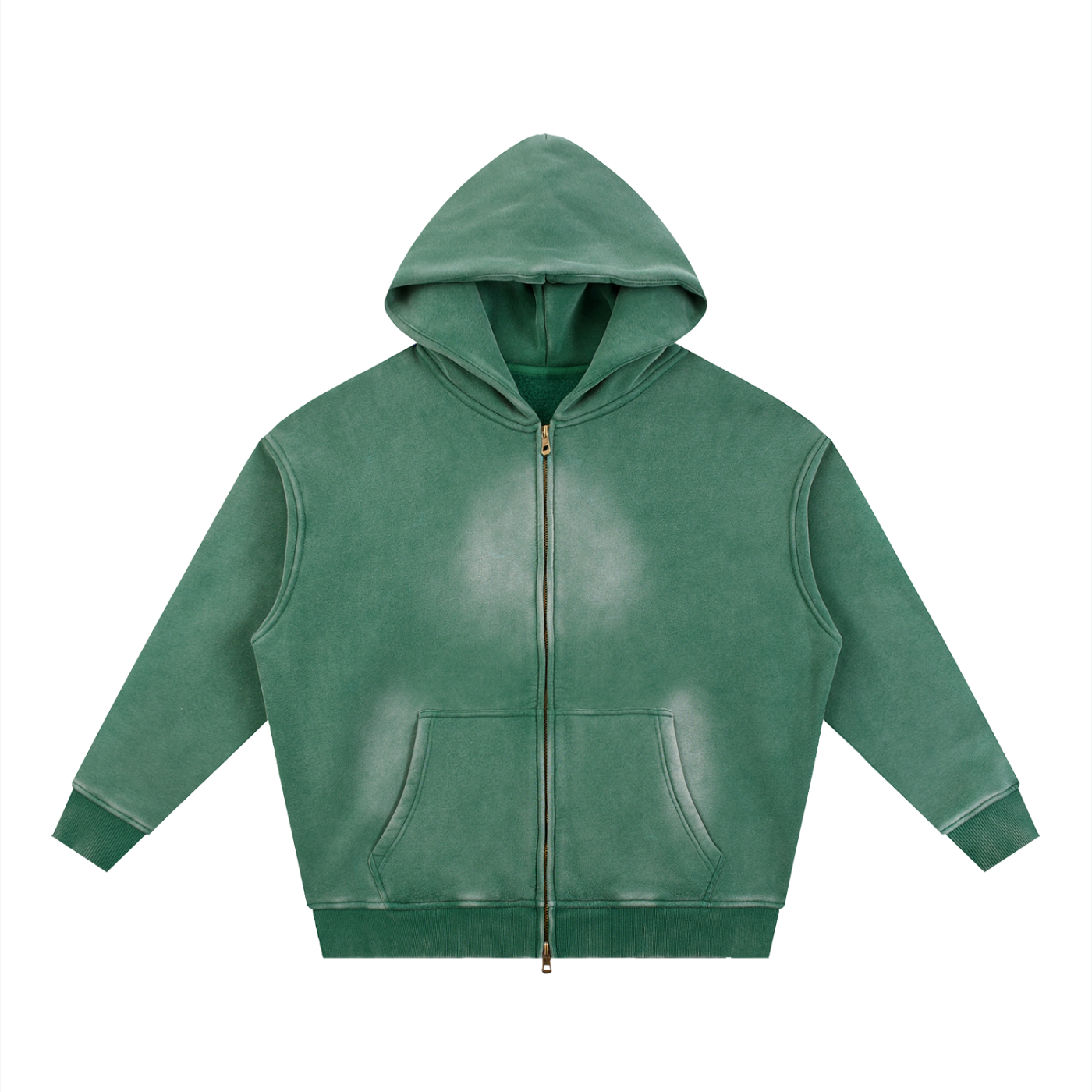 Sunfade Two-way Zipper Boxy Fleece Hoodie