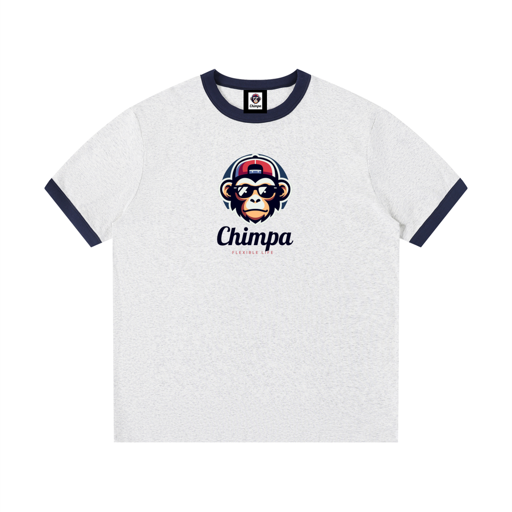 Contrast Edge Ribbed Crewneck T-Shirt
