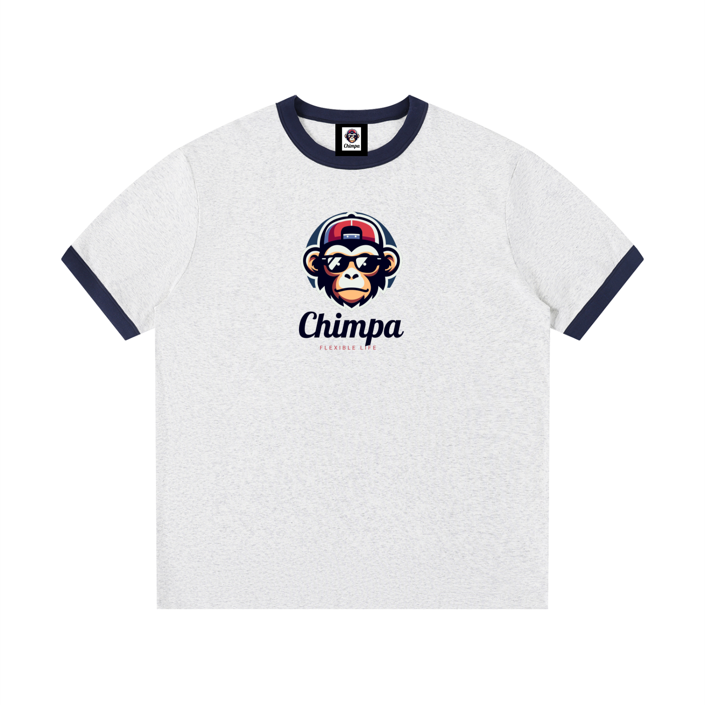 Contrast Edge Ribbed Crewneck T-Shirt