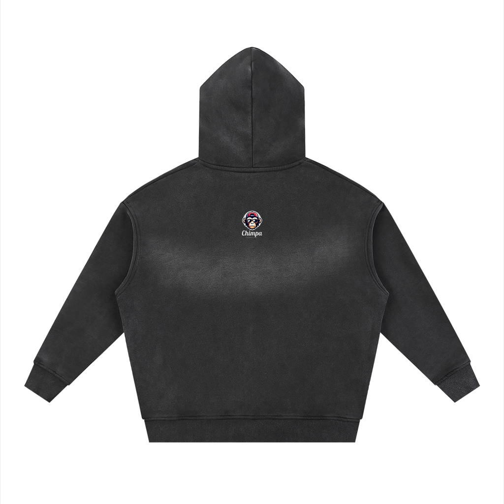 Sunfade Two-way Zipper Boxy Fleece Hoodie